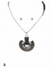 Circle Pendant Necklace & Earring Set